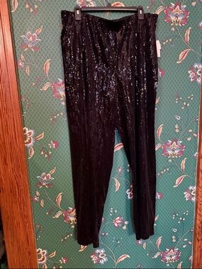 Cato Black Sequin Skinny Pants